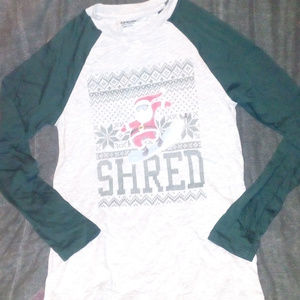 Joe Boxer Santa Shred Snow Boarding Pajama Shirt